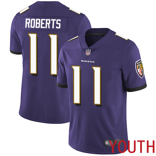 Baltimore Ravens Limited Purple Youth Seth Roberts Home Jersey NFL Football #11 Vapor Untouchable->youth nfl jersey->Youth Jersey